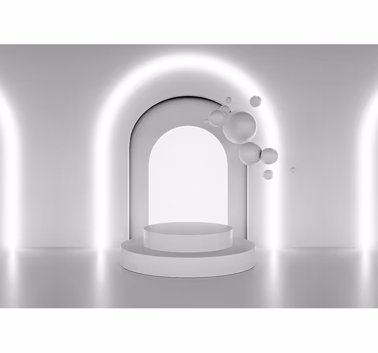Cortina roller blanca esfera blanca ilusión 3d - TenVinilo