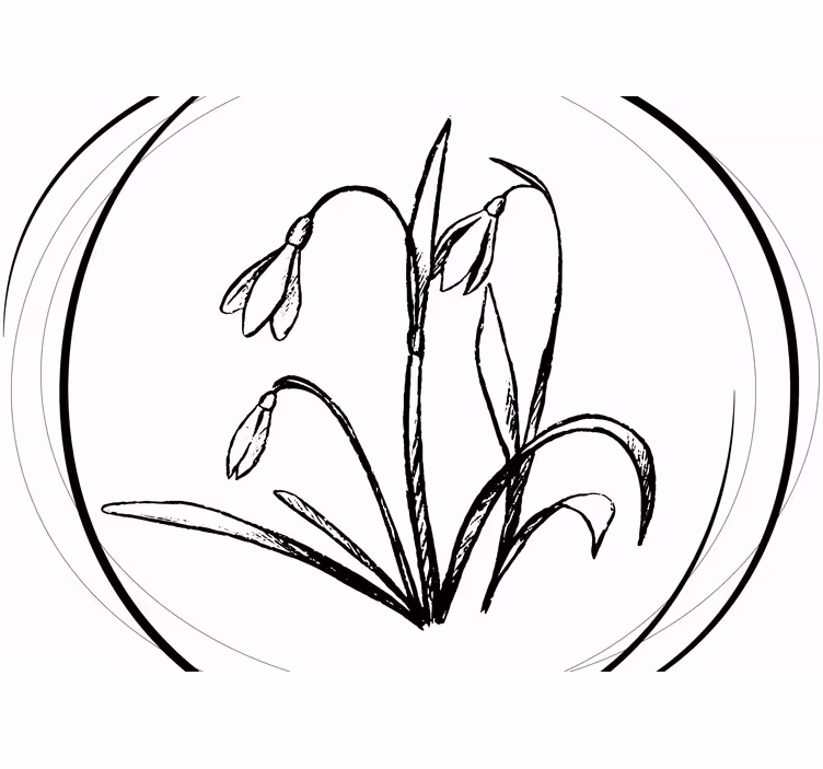 Cortina roller blanca dibujo lindo de campanilla círculo - TenVinilo