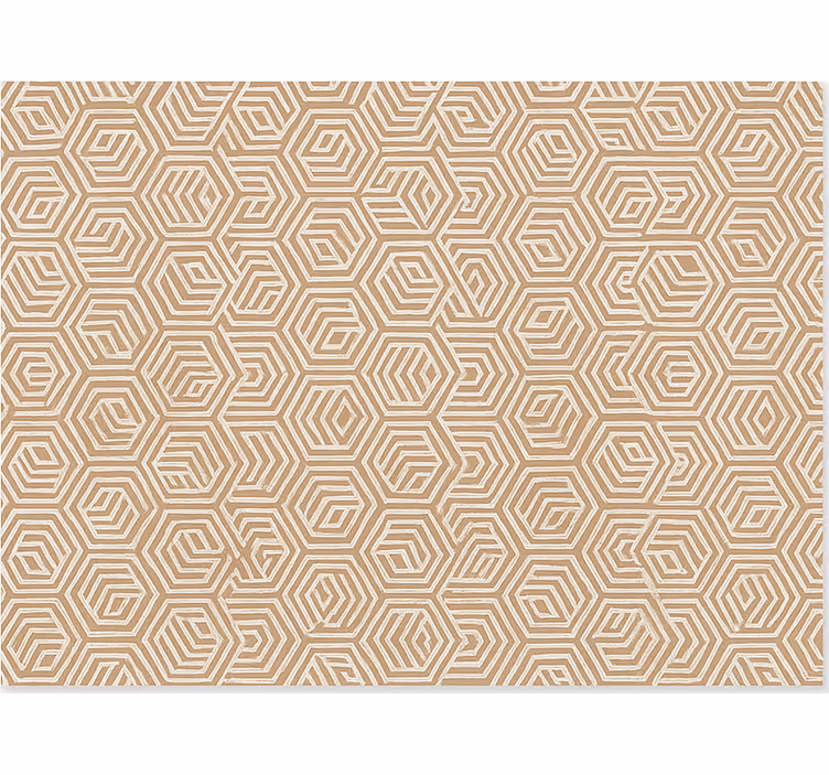 Cortina roller living comedor ornamentos abstractos beige - TenVinilo