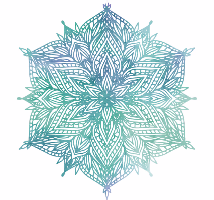 Cortina roller habitación mandala turquesa - TenVinilo