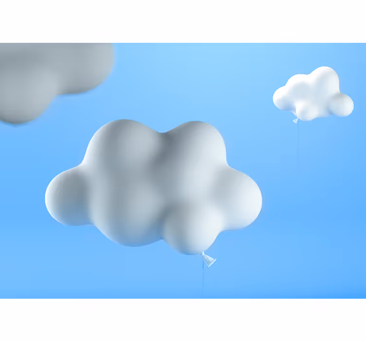 Cortina roller infantil globos en forma de nube - TenVinilo
