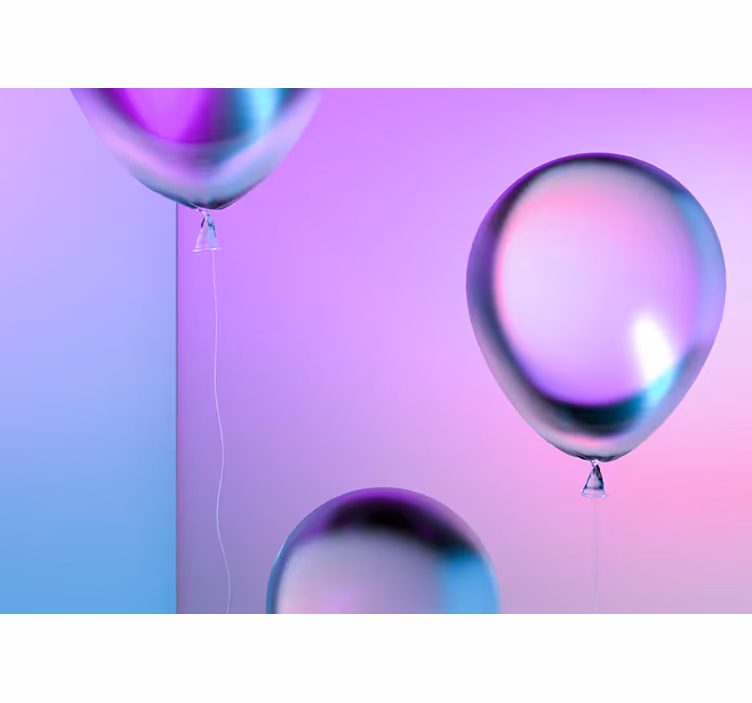 Cortina roller infantil arreglo de globos degradados - TenVinilo