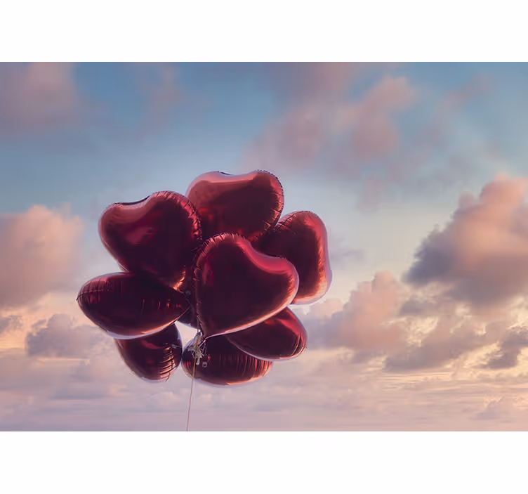 Cortina roller infantil globos en forma de corazón vintage - TenVinilo