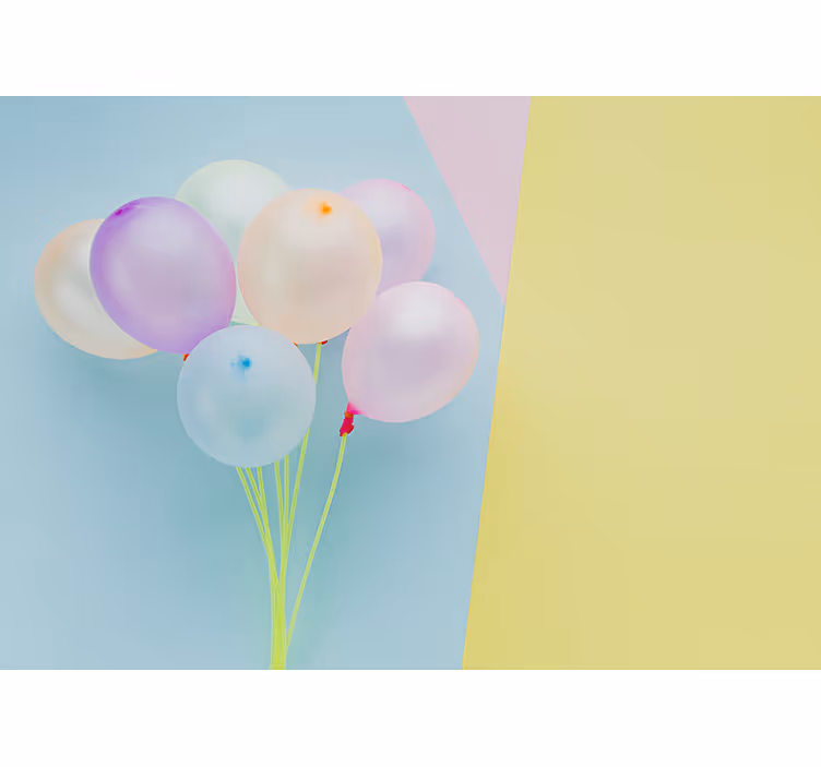 Cortina roller infantil marco moderno con globos - TenVinilo