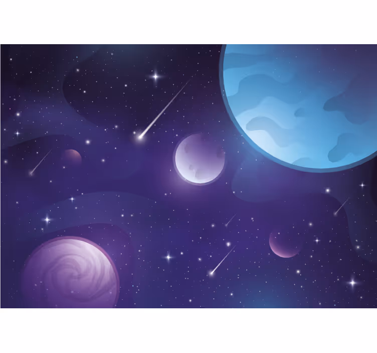Cortina roller infantil espacio misterioso con estrellas - TenVinilo