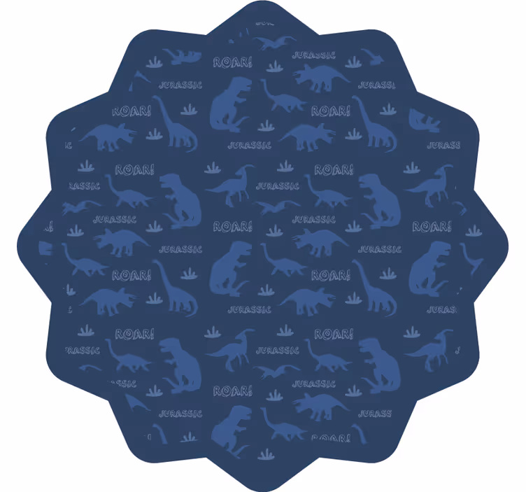 Cortina roller infantil silueta de dinosaurio fondo azul - TenVinilo