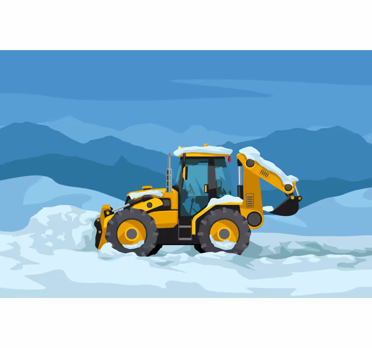 Cortina roller infantil tractor amarillo realista - TenVinilo