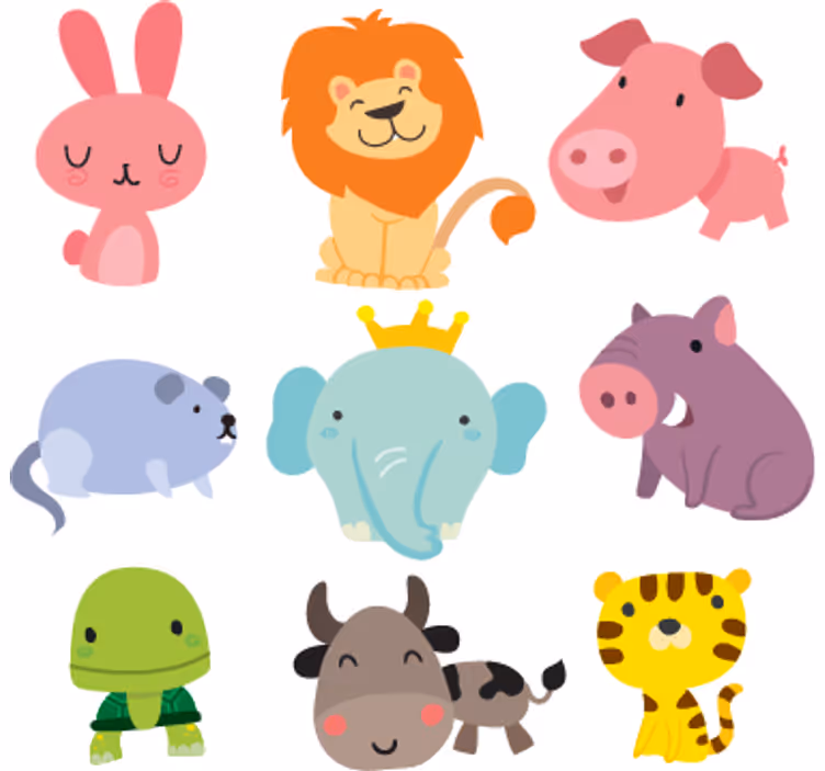 Cortina roller infantil sticker de animales - TenVinilo