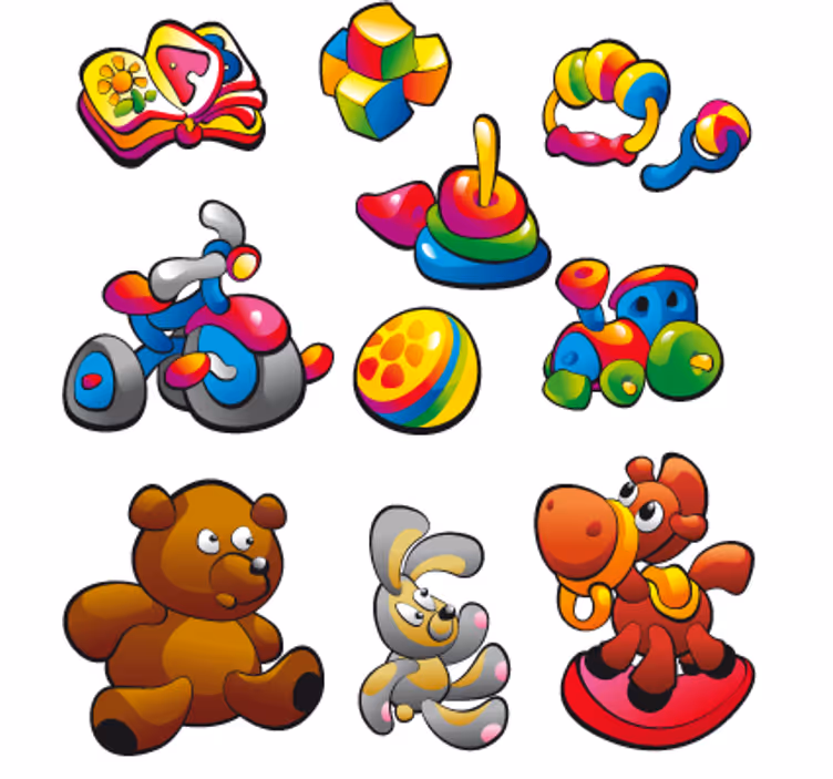 Cortina roller infantil sticker colección de juguetes - TenVinilo