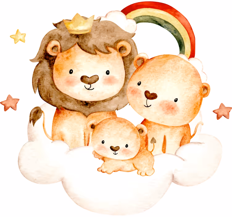 Cortina roller infantil animales bebés con estrellas y nubes - TenVinilo