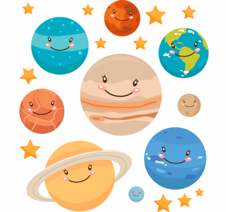 Cortina roller infantil sticker planetas del sistema solar - TenVinilo