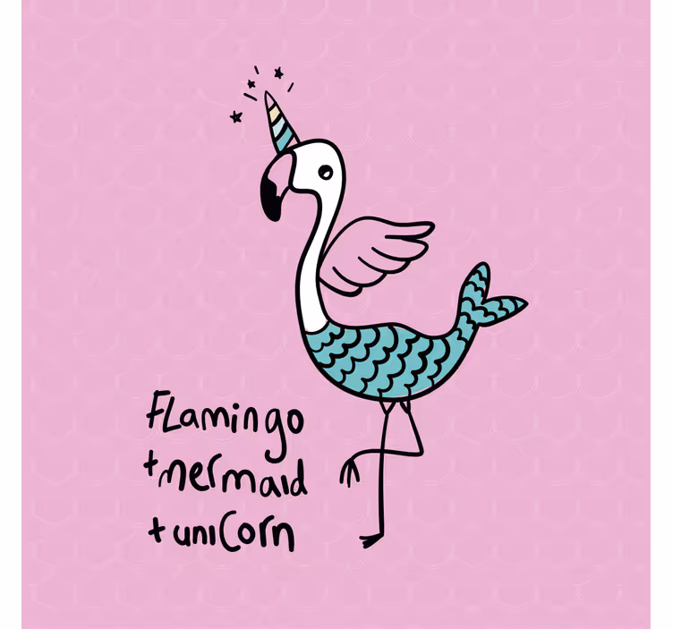 Cortina roller infantil ilustración de flamenco linda - TenVinilo