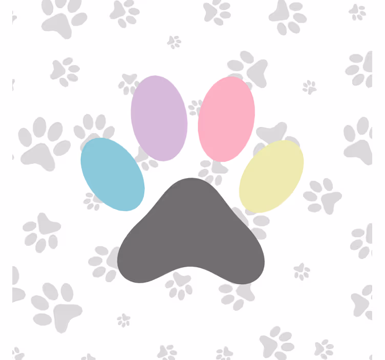 Cortina roller infantil patas de perro coloridas fantásticas - TenVinilo