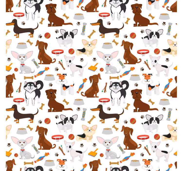 Cortina roller infantil cachorros mezclados adorables - TenVinilo
