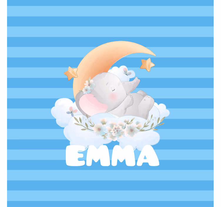 Cortina roller infantil elefante lindo con nombre - TenVinilo