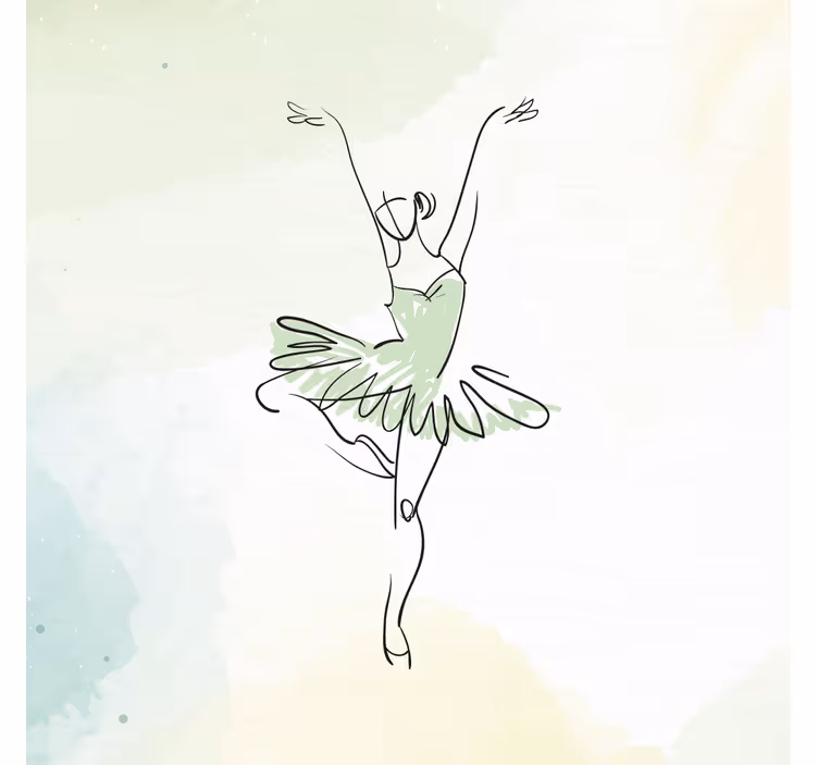 Cortina roller infantil bailarina en pose línea - TenVinilo