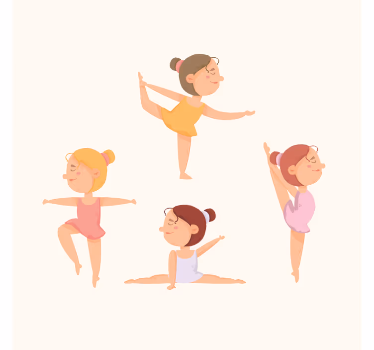 Cortina roller infantil juego de bailarinas estirando - TenVinilo