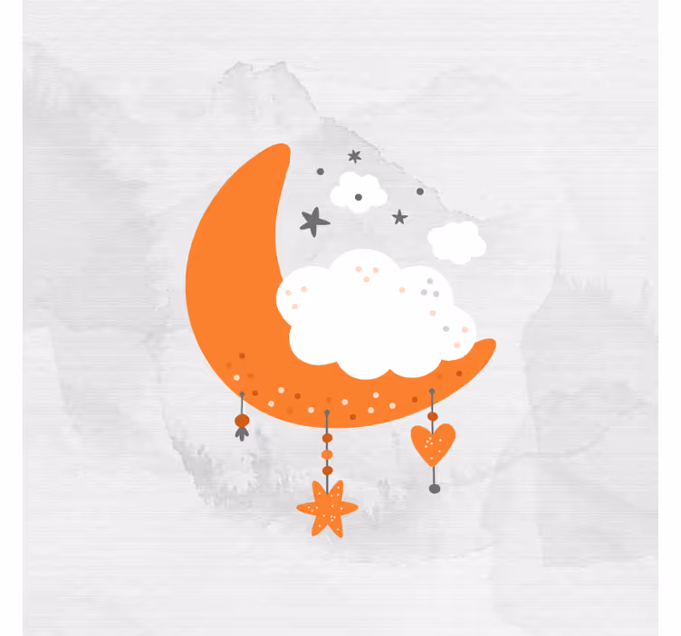Cortina roller infantil luna y nubes minimalistas - TenVinilo