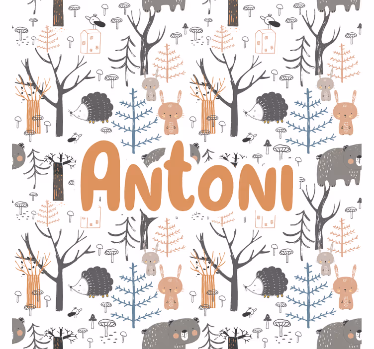 Cortina roller infantil bosque escandinavo con animales - TenVinilo