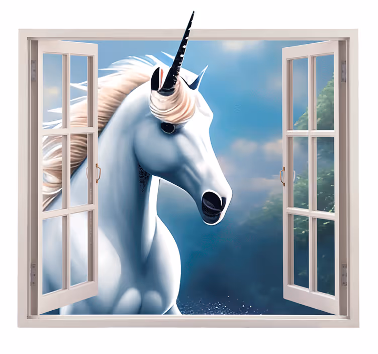 Cortina roller infantil ventana de unicornio - TenVinilo