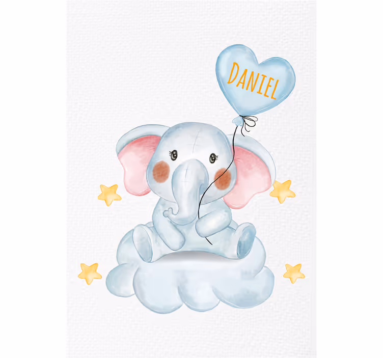 Cortina roller infantil elefante lindo con globo - TenVinilo