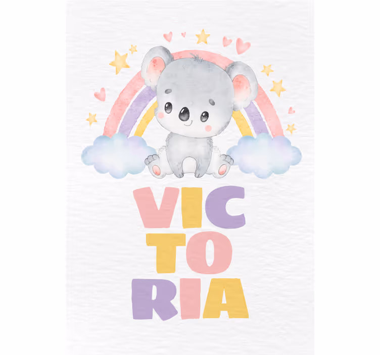 Cortina roller infantil koala y arcoíris - TenVinilo