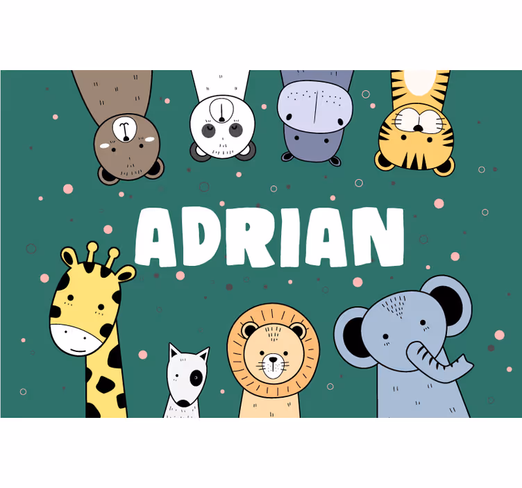 Cortina roller infantil con banner de animales lindos - TenVinilo