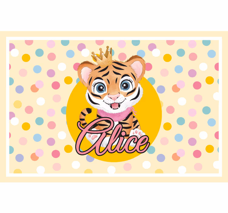 Cortina roller infantil tigre lindo para niña con nombre - TenVinilo