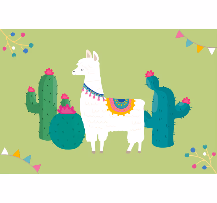 Cortina roller infantil ilustración de llamas coloridas - TenVinilo