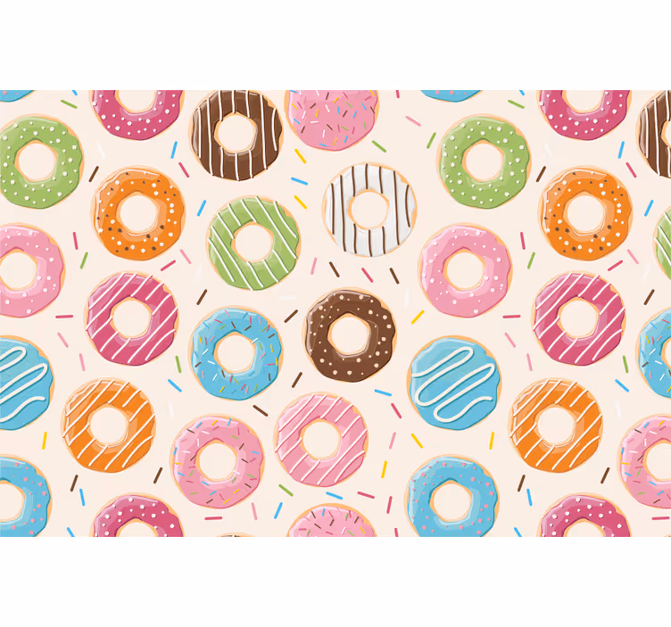 Cortina roller infantil fondo de donuts - TenVinilo