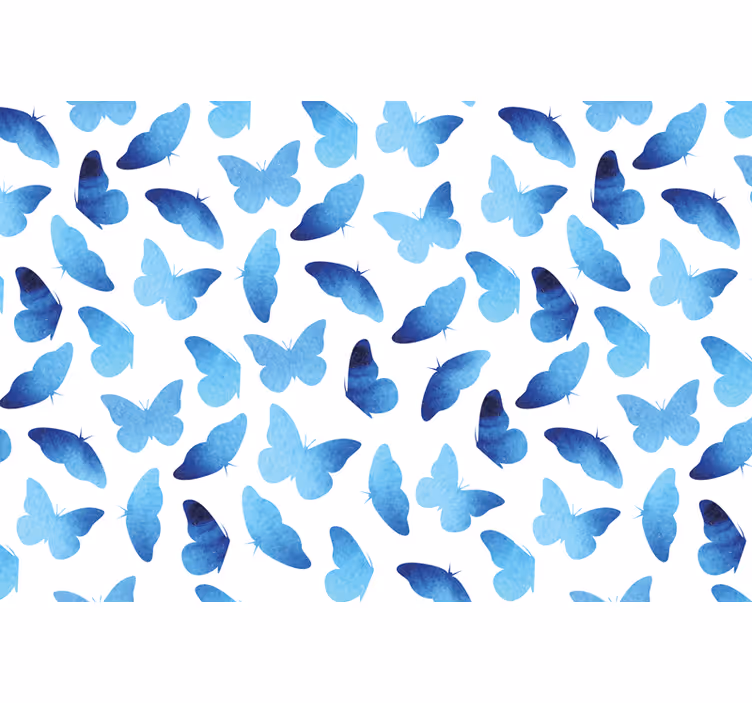 Cortina roller azul mariposas pintadas - TenVinilo
