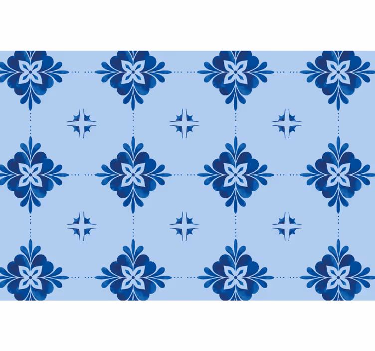 Cortina roller azul azulejos en espiral azul - TenVinilo