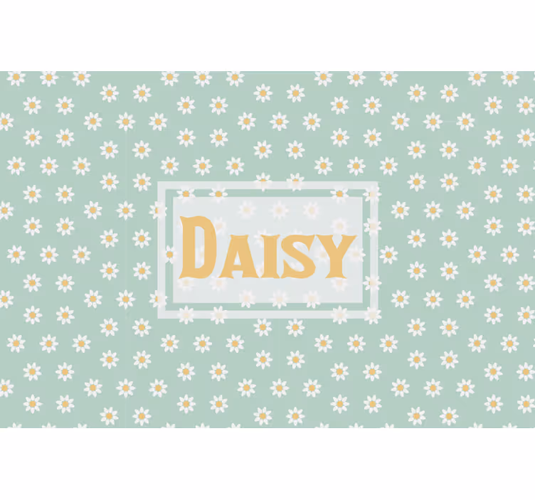 Cortina roller verde con estampado de margaritas infantiles - TenVinilo