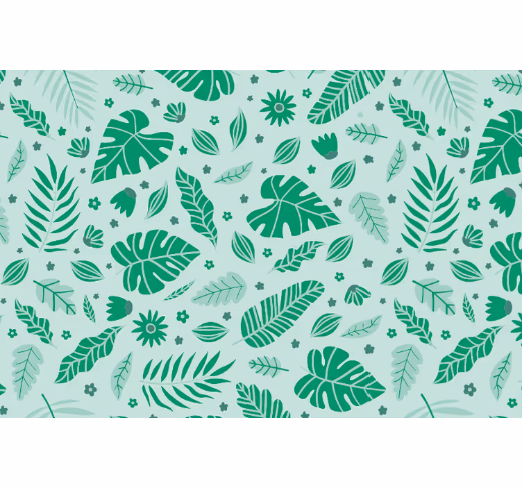 Cortina roller verde hojas tropicales - TenVinilo