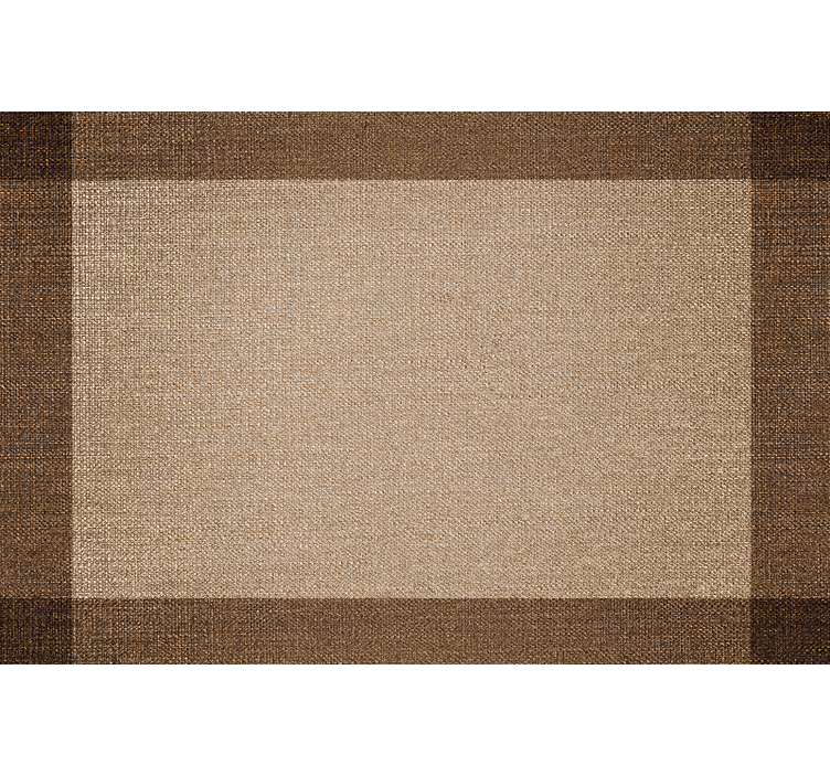 Cortina roller beige y manteles marrones con borde - TenVinilo