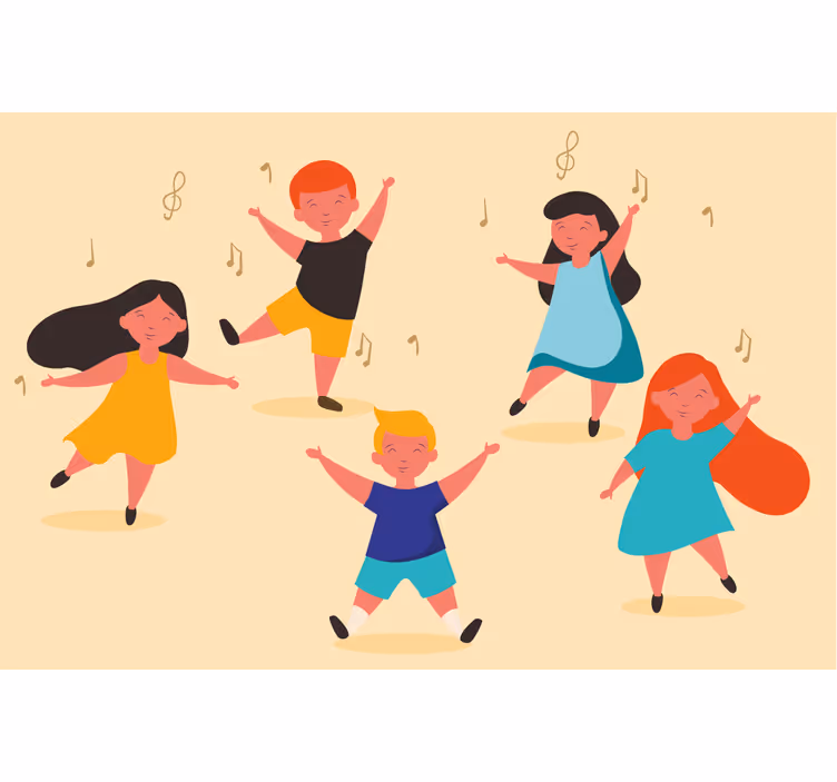Cortina roller beige baile de niños - TenVinilo