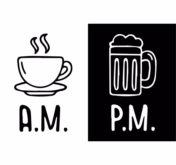 Cortina roller negra café y cerveza de mañana y noche - TenVinilo