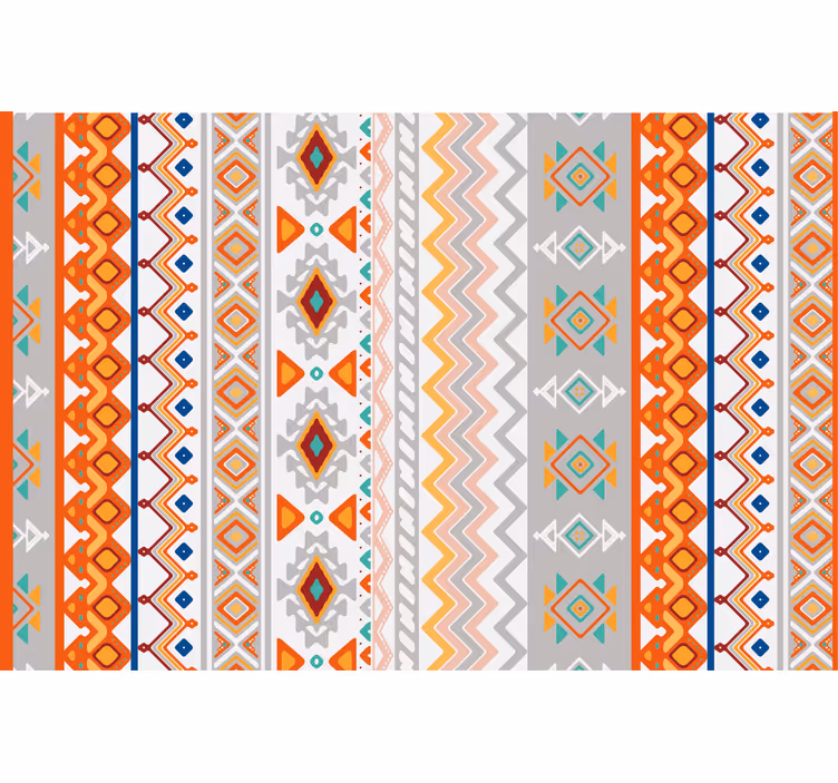 Cortina roller naranja con patrón de estilo bohemio - TenVinilo