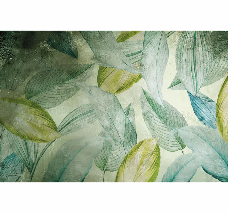 Cortina roller exterior hojas verdes tropicales mezcladas - TenVinilo