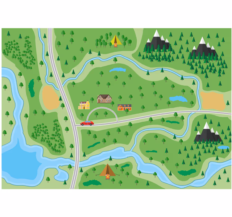 Cortina roller infantil mapa de carretera montañosa - TenVinilo