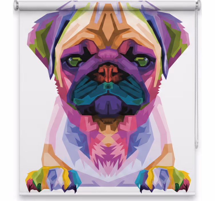 Cortina roller infantil animales geométricos perrito - TenVinilo