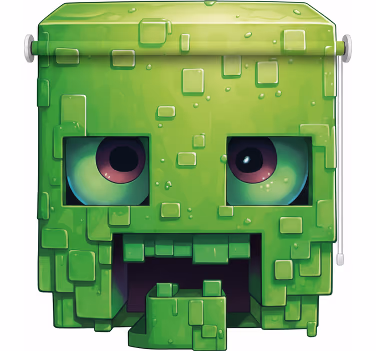 Cortina roller infantil personaje pixel art espeluznante - TenVinilo