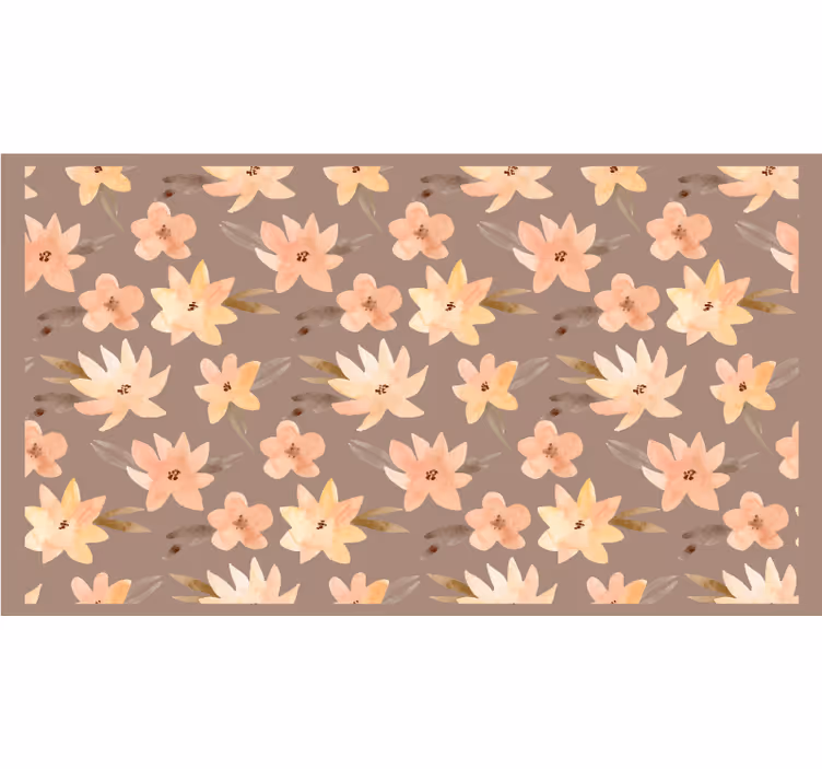 Cortina roller beige flores acuareladas colores pastel - TenVinilo