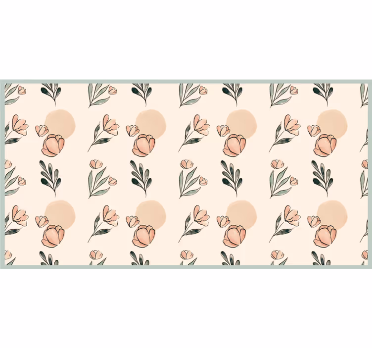 Cortina roller beige flores pasteles modernas acuareladas - TenVinilo