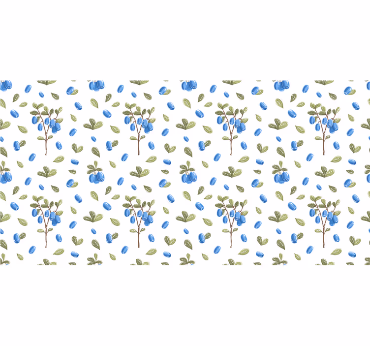 Cortina roller blanca patrón botánico floral acuarela - TenVinilo