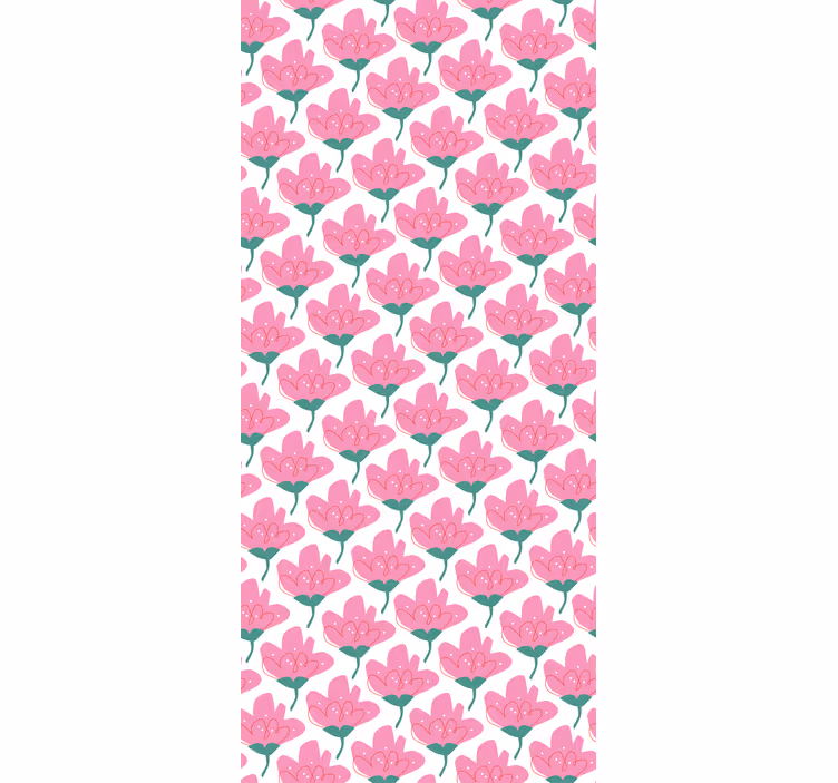Cortina roller floral flores rosas - TenVinilo