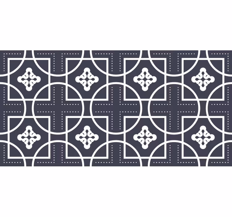 Cortina roller negra efecto azulejos geométricos - TenVinilo
