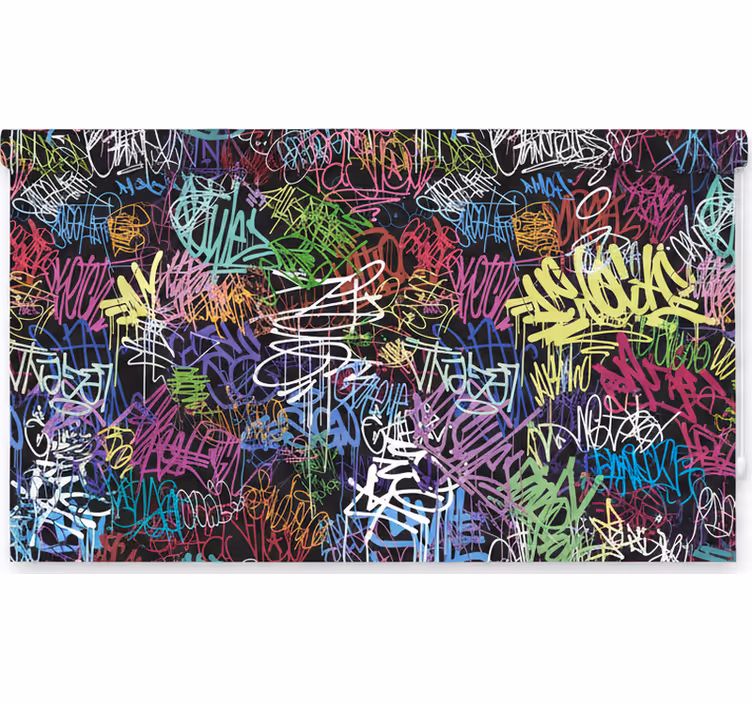 Cortina roller juvenil pintura en lienzo urbano - TenVinilo