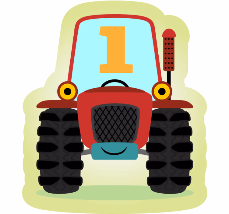 Cortina roller divertida tractor número 1 - TenVinilo