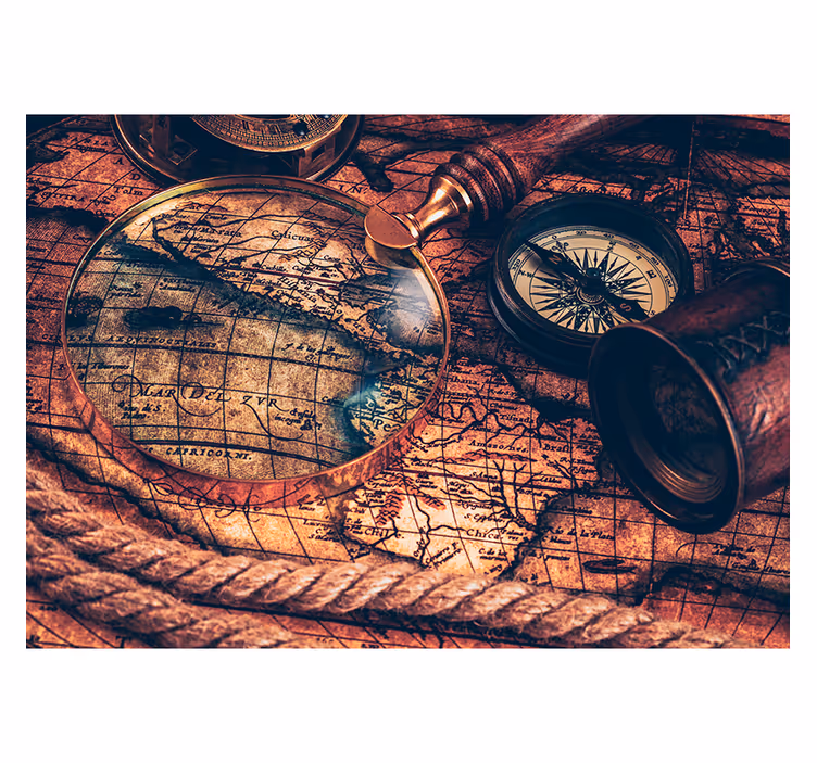 Cortina roller mapamundi mapa mundi en pintura marrón - TenVinilo